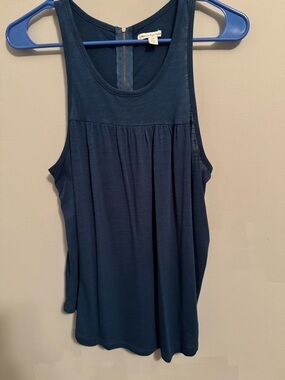 American Eagle Outfitters Navy Pleated Racerback Tank
